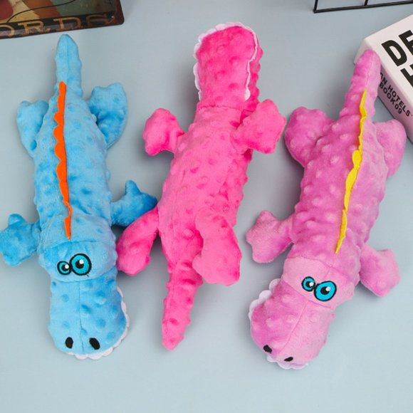 Crocodile Shape Soft Stuffed Plush Dog Chewing Toy - Picture 13 of 13